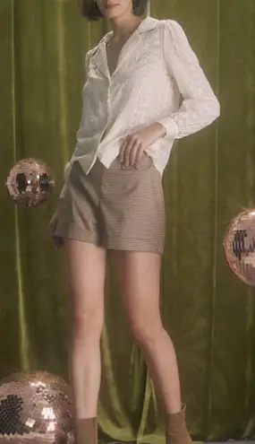 RIHOAS The Apricot Lapel Floral Embroidery Blouse 2 White Size M