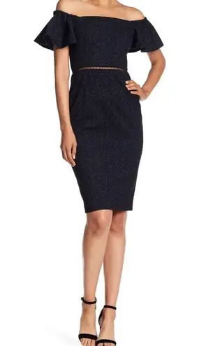 Rebecca Taylor Off Shoulder Rose Print Jacquard Dress