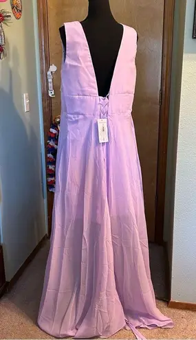 Lilac chiffon sleeveless homecoming dress size 16 v