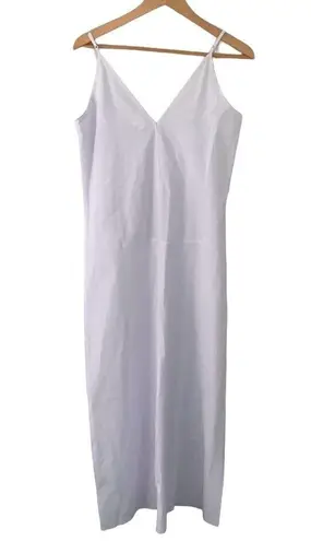 Stone & Sky White Linen Blend Minimalist Coastal Maxi Dress Small