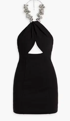 Area NYC AREA Embellished jersey halterneck mini dress size S