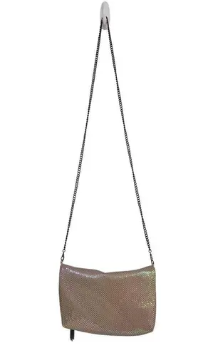 Jessica McClintock VTG Pink Iridescent Metal Mesh Purse Tassle/Chain Strap