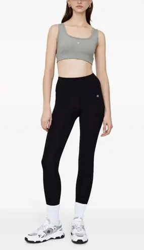 ANINE BING Sport Renae Logo Sports Bra Top in Dark Gray