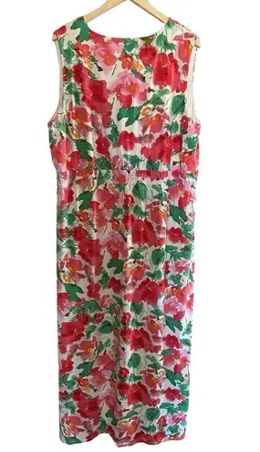 Nina Leonard  Women’s Plus Size 2X Pink Multi Floral V-neck Sleeveless Maxi Dress