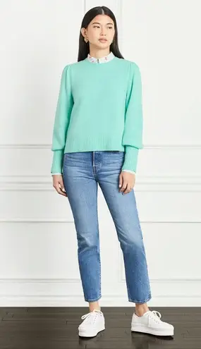 Hill House The Cropped Silvie Merino Wool Sweater in Ocean Wave Size S