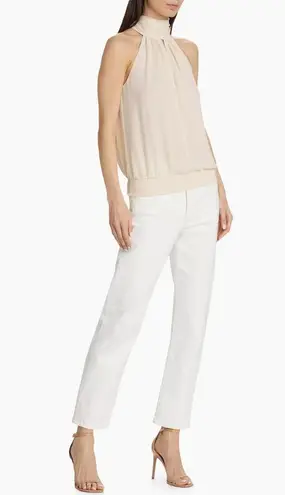 Ramy Brook NWT $295 Sunny Halterneck Sleeveless Blouse Medium Black in cream