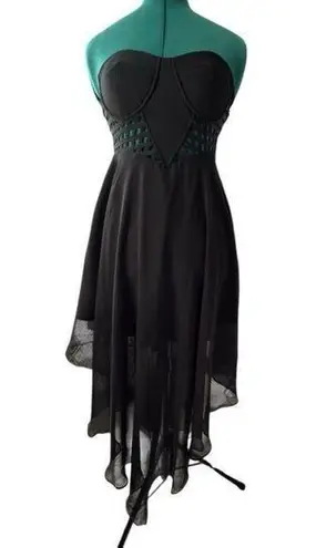 Gracia Black Asymmetrical Halter Cocktail Dress