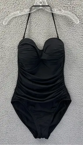 La Blanca NWT Island Goddess Bandeau One Piece Swimsuit Black Women's 8