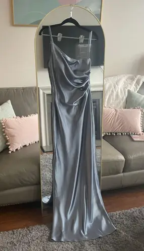 Revelry Jade Satin Dress Blue Size 4