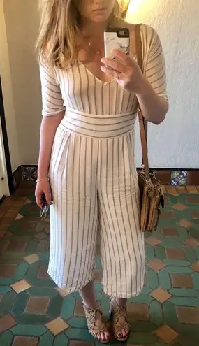 Sancia Cala women’s striped wide-leg jumpsuit size extra small XS