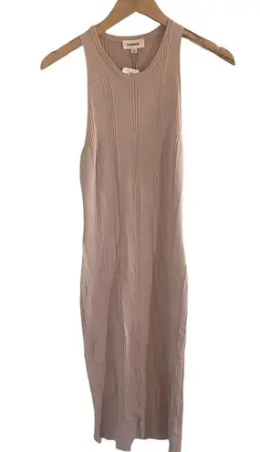 L'Agence  Shelby Bodycon Dress Ribbed Tank Dress Petal Nude Pink Size M