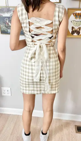 Karen warren gingham mini dress corset back