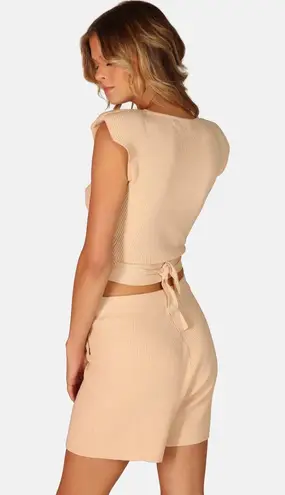 OW Intimates NWT Lexi top Una shorts beige two-piece coordinating lounge set S