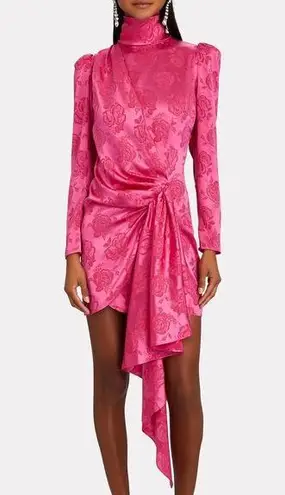 Ronny Kobo Ria Hot Pink Long Sleeve Floral Jacquard Mini Dress Size L NWT Size L