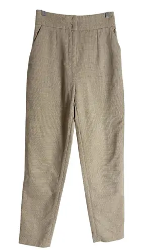 Rachel Comey Tan Houndstooth Wool High Rise Tapered Pants Size Small