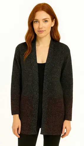 Karen Scott charcoal n red oversized cardigan
