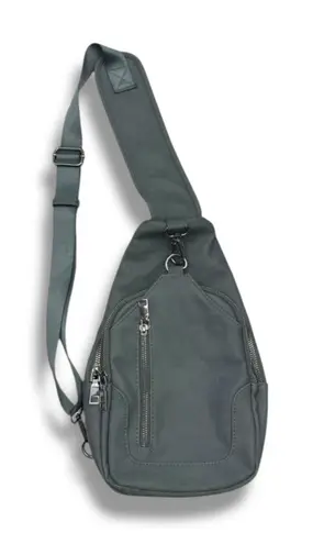 Unisex Gray Canvas Sling Crossbody Backpack Chest Bag Travel Daypack