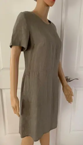 EUC Linen Dress Short Sleeve Tan