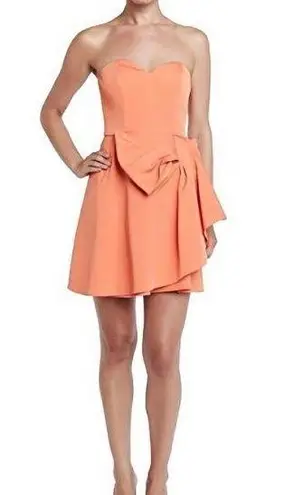NWT ERIN by Erin Fetherston Strapless Taffeta Sweetheart Bow Dress in Flame 6