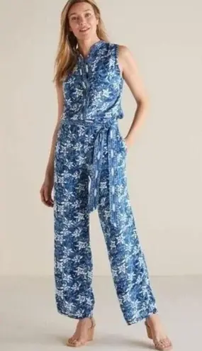 Soft Surroundings Nahla Blue & White Print Sleeveless Jumpsuit Pockets Size 2X - Image 11