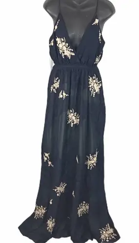Haute Hippie Silk Embroidered Floral And Lace Maxi Dress Size 4