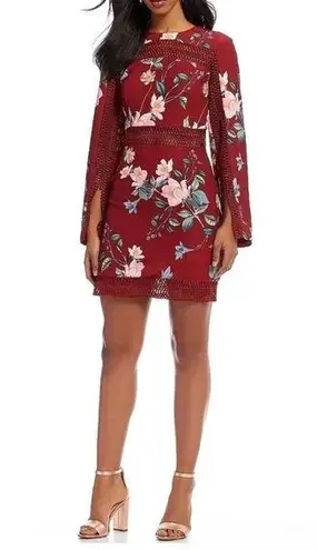 KEEPSAKE The Label Do It Right Mini Dress size M floral cutout Red Size M