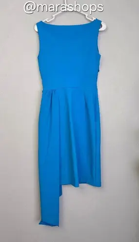 Chiara Boni La Petite Robe Cinthia Drape Front Sheath Dress Blue