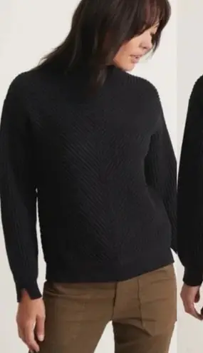 Marine layer Black Skylar Sweater Womens XS Turtleneck Cotton Wool Blend Ribbed