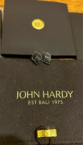 JOHN HARDY Silver Legends Naga Pave Black Sapphire Stud Earrings Size undefined