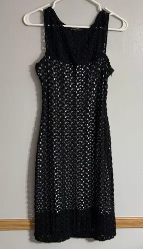 Black Halo Crochet Overlay Dress Size 4