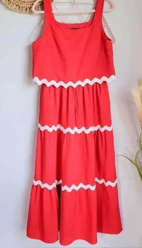 PRETTYGARDEN , Red 2 pc. Cropped Top & Full Pull-on Maxi Skirt Set Size Medium