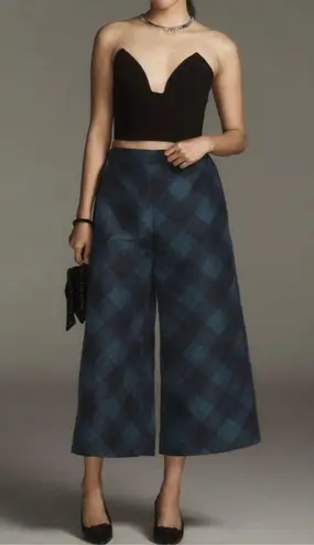 Maeve Anthropologie Taffeta Printed Cropped Wide-Leg Pants Size S Petite
