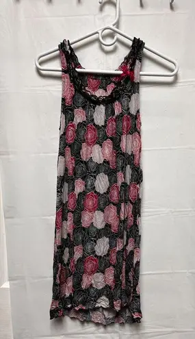 Pink Floral Cotton Knit Women's Size S Nightgown Sleepwear Gown Small BSH