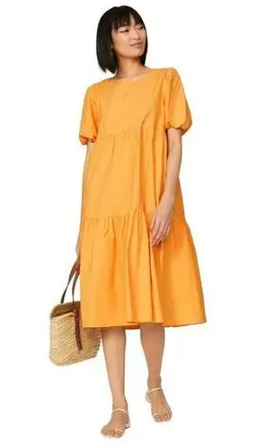 Peter Som Collective Marigold Tiered Midi Dress in Yellow 4 Womens