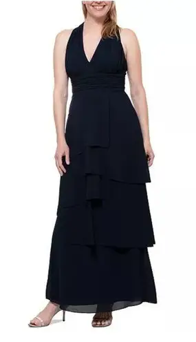 Slny NWT SL Fashions Navy Sleeveless Evening Dress