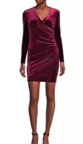 Alex Marie NWT Nikki Surplice V-Neck Long Sleeve Mahogany Velvet Dress