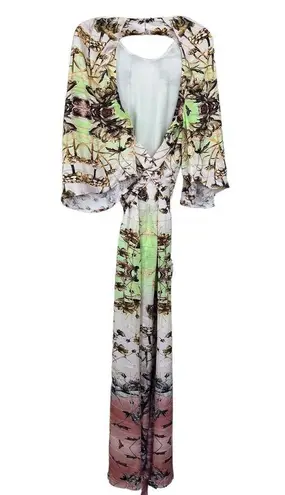 Karen Millen Mirrored Tulipa Print Woven Satin Maxi Dress NWT size 6