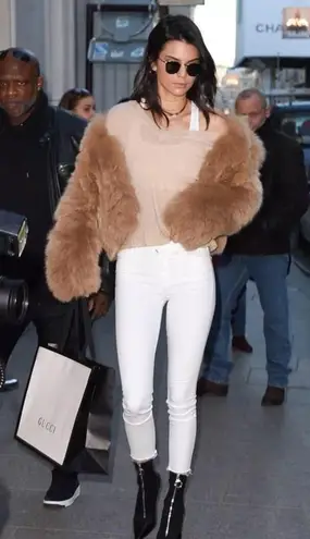 MOTHER Denim Mother Women's Sz 27 Warm Ivory High Waisted Looker Ankle Fray Skinny Slim Fit