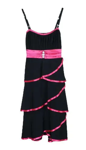 Taboo Vintage 90s Black & Pink Ruffle Dress
