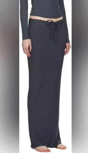 SKIMS Soft Lounge Ruched-front Long Skirt In Graphite