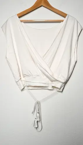 Travis Mathew Dwelling Tencel Wrap Crop Top Ivory Women’s Large