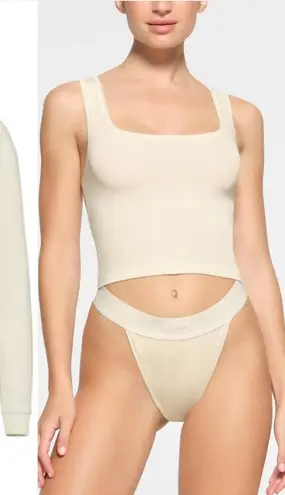 SKIMS Waffle Hoodie and Cotton Rib Tank Set