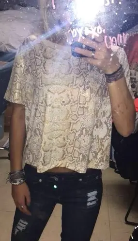 Bar III Animal Print Silk Top