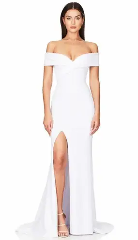 Nookie Neptune Gown Size XS White High Slit Wedding Bridal Mermaid Train