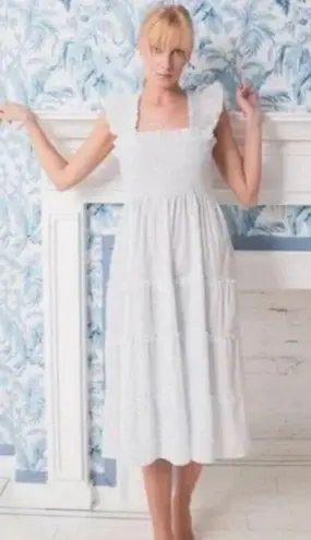 Hill House ๐๐ The Ellie Nap Dress ~ White with Blue Swiss Dots Large