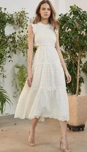 Cami NYC Dulce maxi Dress Ceramic white eyelet cottage core romantic summer Sz S