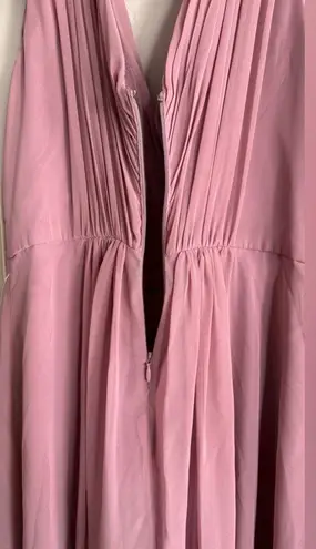 Eliza J Pleated Embellished High-Low Gown rose pink size 6 NWT