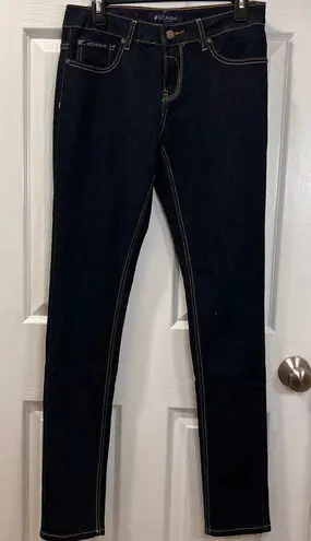 Rocawear Classic Dark Wash Skinny Jeans with Holographic Pocket Design Size 9