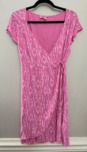 Fresh Produce  Mary Ellen ME Cafe Faux Wrap Dress Pink Ikat Large