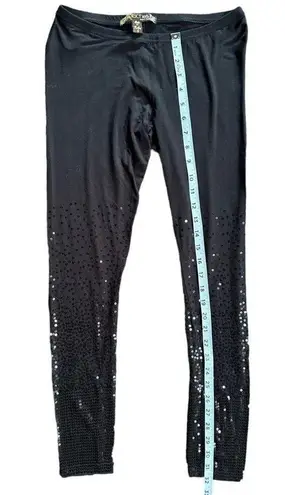 Kische Sequin Detail Black Leggings Size Small